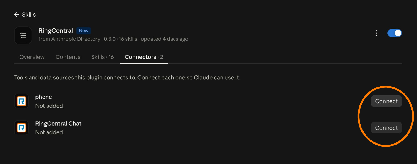 Both connectors start as Not added