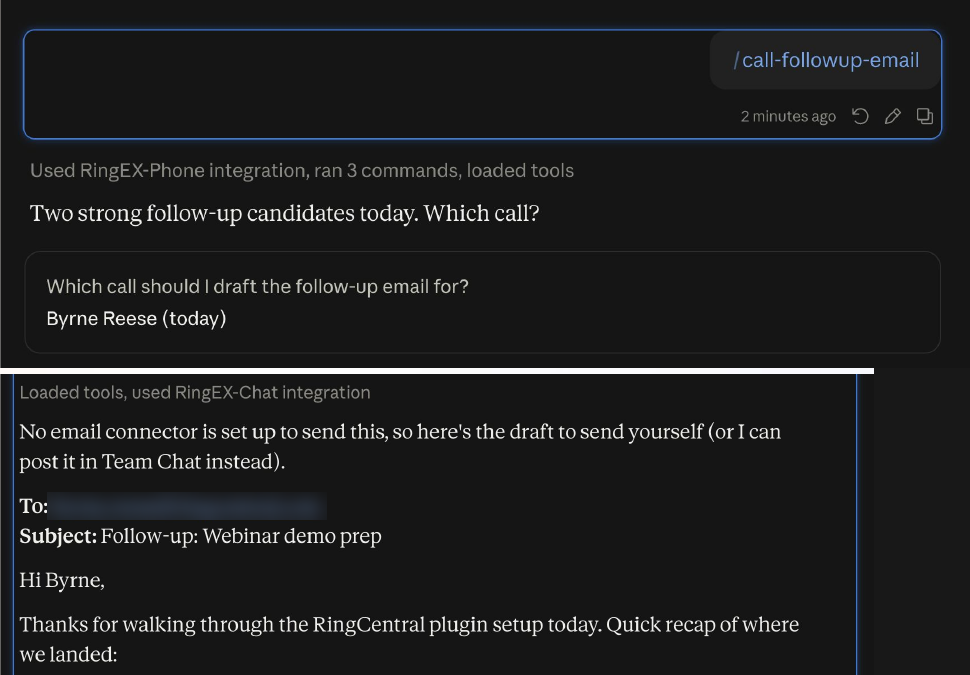 Pick the call, then get a ready-to-send follow-up draft